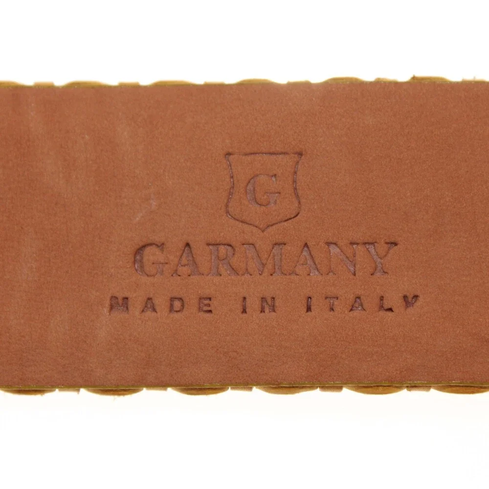 Garmany NWT Woven Belt Size 105 (US 40) in Yellow Leather Made in Italy